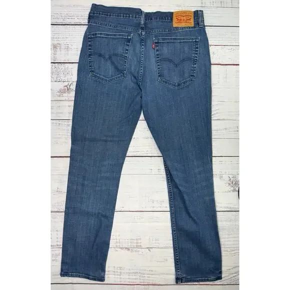 Levis 514 Jeans Mens 36x32 Medium Stone Wash Straight Leg Slim Fit Denim Casual - Picture 2 of 6